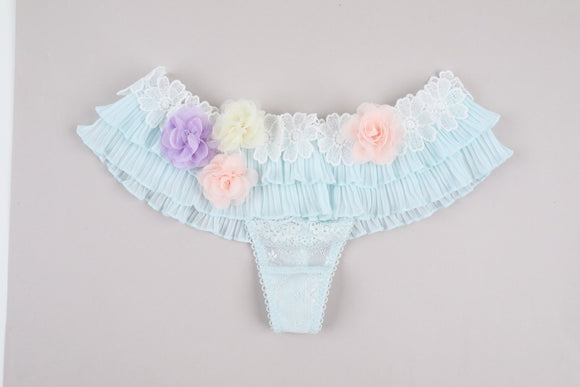 Pleated Pompoms Thong