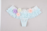 Pleated Pompoms Thong