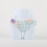 Pleated Pompoms Thong